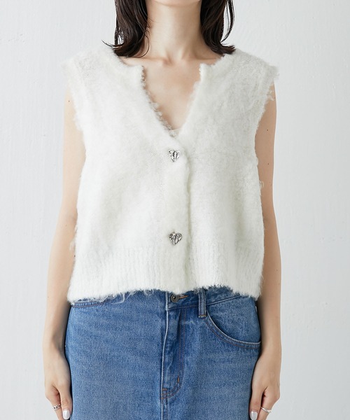 「COLLAGE GALLARDAGALANTE」 ニットカーディガン FREE グレー レディース_画像4