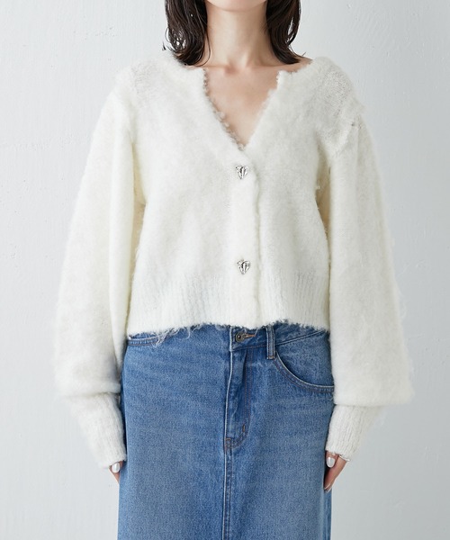 「COLLAGE GALLARDAGALANTE」 ニットカーディガン FREE グレー レディース_画像8