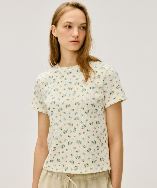 tシャツ flower waffle t-shirt レディース