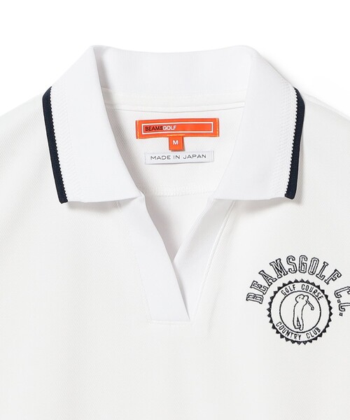 ポロシャツ ポロ ORANGE LABEL / リブライン スキッパー ポロシャツ 「DRY・STRETCH」 レディース BEAMS GOLF ポロシャツ ポロ ORANGE LABEL / リブライン