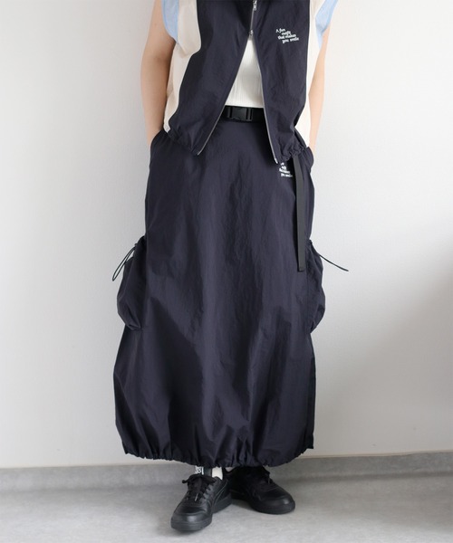 cepo（セポ） スカート 「セットアップ対応」刺繍ロゴ ナイロンカーゴ