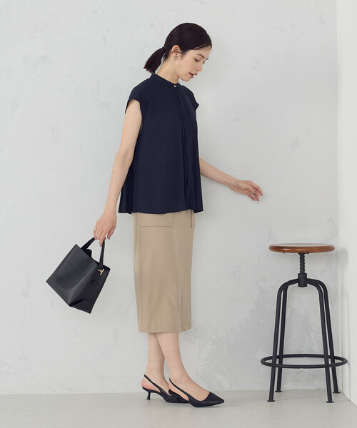COMME CA ISM ブラウス シャツ バックプリーツデザイン