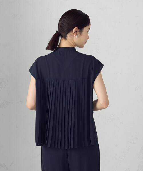 COMME CA ISM ブラウス シャツ バックプリーツデザイン