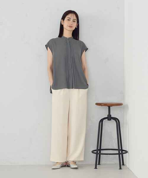 COMME CA ISM ブラウス シャツ バックプリーツデザイン