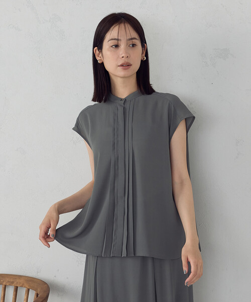 COMME CA ISM ブラウス シャツ バックプリーツデザイン