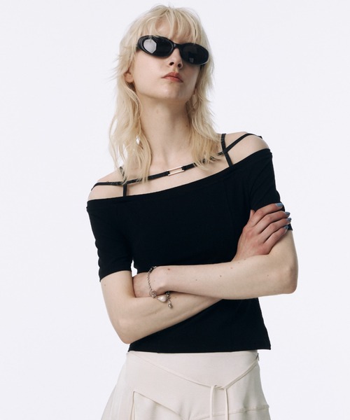 超特価激安 MOON JOSE tシャツ OFFSHOULDER/ストラップオフショルダー STRAP トップス