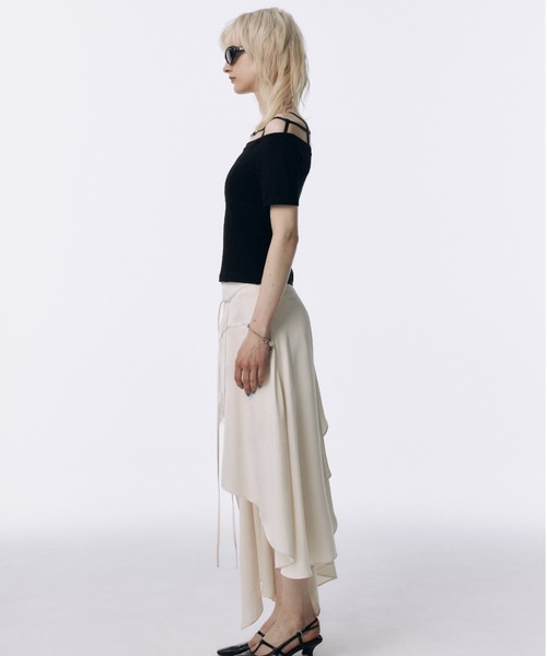 tシャツ ショルダーファスナーTOPS レディース SLY tシャツ OFFSHOULDER FRONT ZIP TOPS オフショルダー