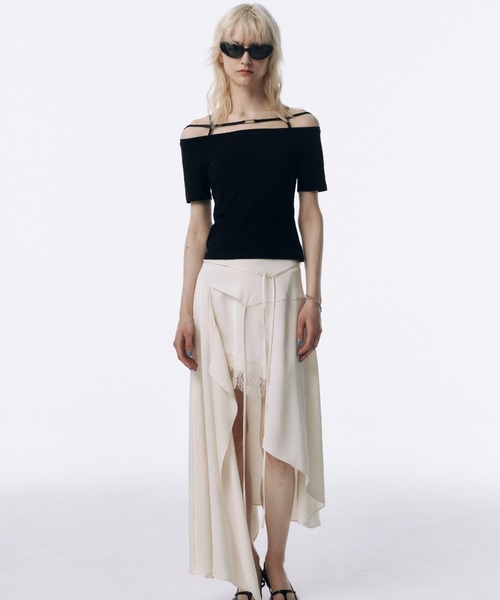 トップス JOSEMOON STRAP OFFSHOULDER STRAP OFFSHOULDER/ストラップオフショルダー（Tシャツ