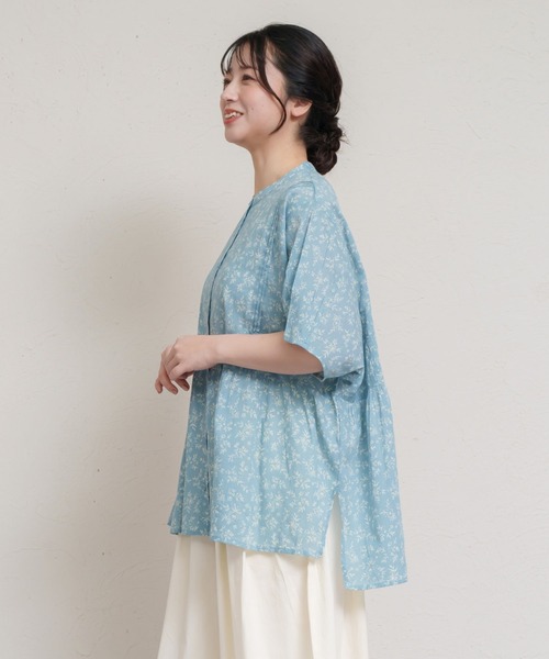 marai（マーライ） ブラウス シャツ 半袖 綿100% 半袖花柄シャツ