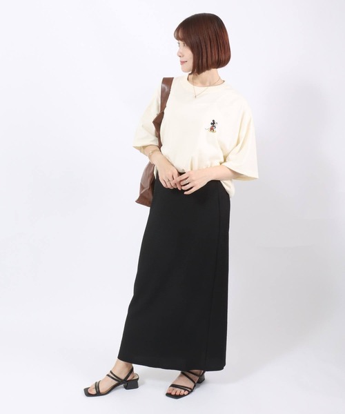 確認用☆Disney レディース ビックシルエット Tシャツ Disney tシャツ Disney（ディズニー）キャラクターカレッジロゴ