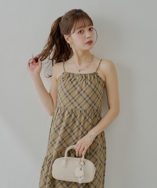 Chico ワンピース チェックアメスリロングワンピース : ZOZOTOWN