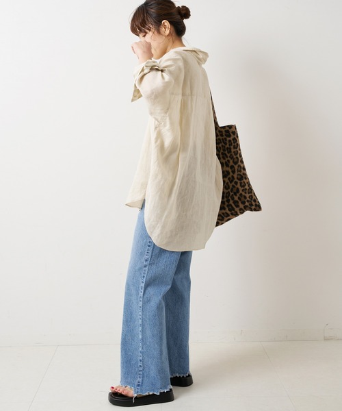 ブラウス シャツ 「追加3」80リネンカシュクールビッグシャツ レディース Spick＆Span ブラウス シャツ 「追加3」80リネンカシュクール