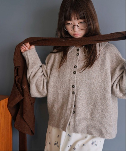 PILIT カーディガン 襟付きニットカーディガン レディース : ZOZOTOWN