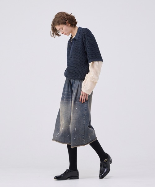 トップス soerte MULTI COLLAR JACQUARD KNIT POLO soerte ポロシャツ MULTI COLLAR JACQUARD KNIT POLO/マルチ
