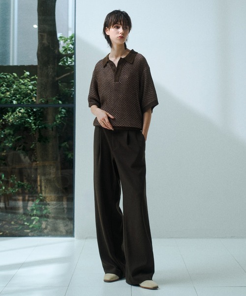 soerte ポロシャツ Multi Color Jacquard Knit Polo / マルチカラー