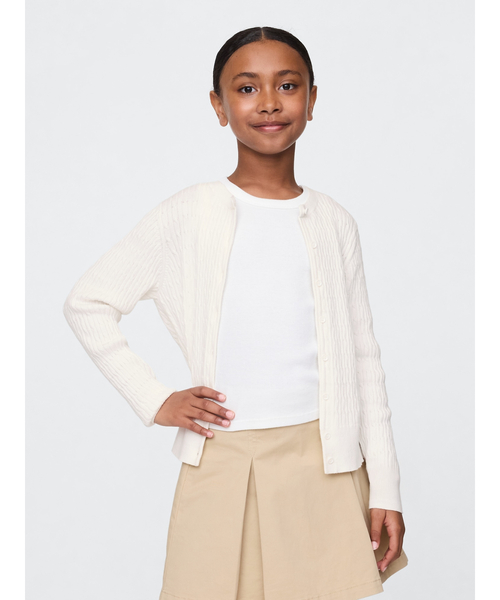 GAP（ギャップ） カーディガン ラッフルフリル襟 ニットカーディガン 