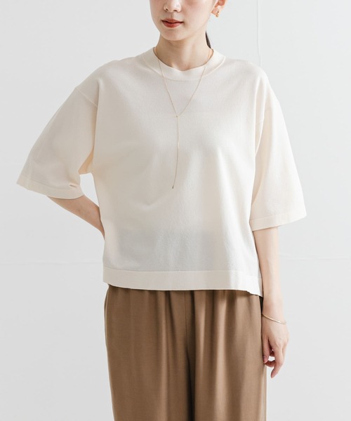 tシャツ ドライタッチハイゲージニットTシャツ レディース