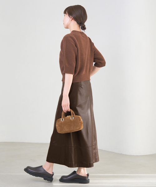 [最終価格]anuaans フェイクレザーフレアスカート ブラウン IENA スカート フェイクレザーフレアスカート : ZOZOTOWN Yahoo