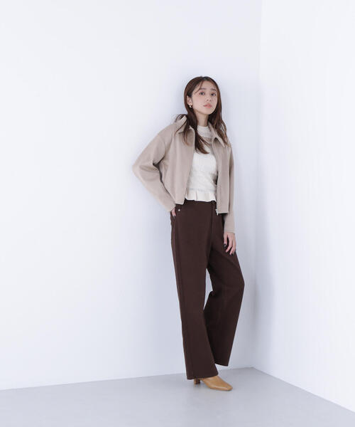【新品】NATURAL BEAUTY BASICスエード風ブルゾンSサイズ NATURAL BEAUTY BASIC ブルゾン アウター ステンカラーフェイク