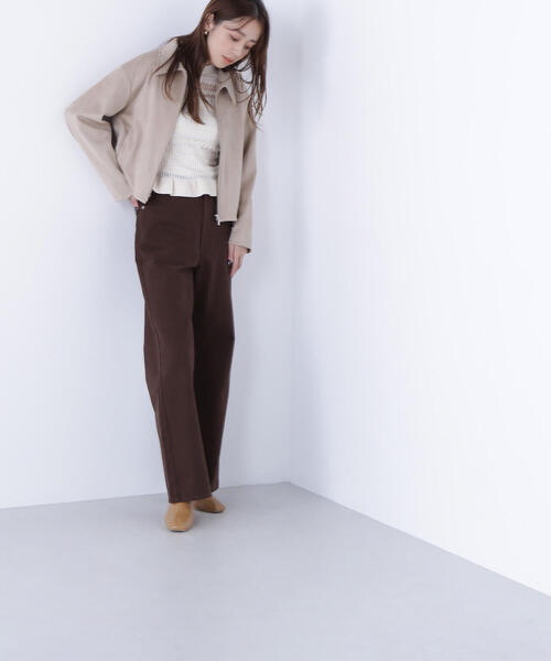 【新品】NATURAL BEAUTY BASICスエード風ブルゾンSサイズ NATURAL BEAUTY BASIC ブルゾン アウター ステンカラーフェイク