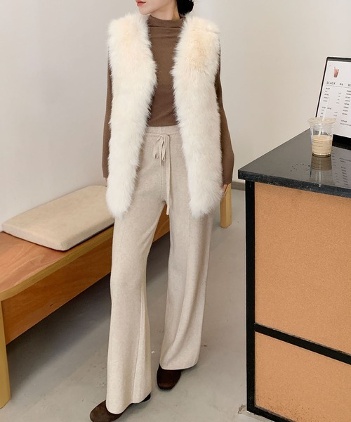 LOWO ベスト ジレ フェイクファー ジレ レディース : ZOZOTOWN Yahoo