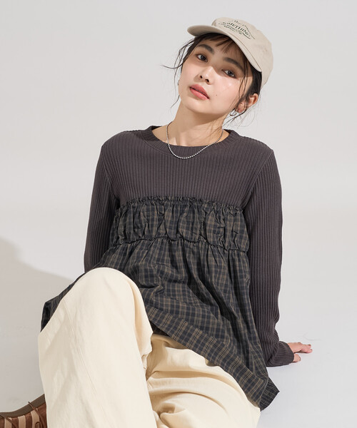 FREAK'S STORE（フリークスストア） tシャツ アーミーリブ チェック