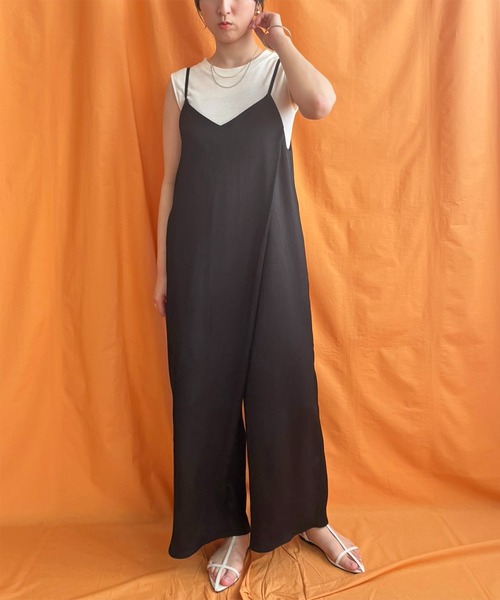 「LHELBIE」 オーバーオール M ブラック レディース_画像5