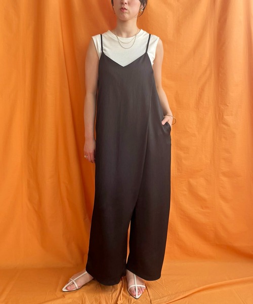 「LHELBIE」 オーバーオール M ブラック レディース_画像7