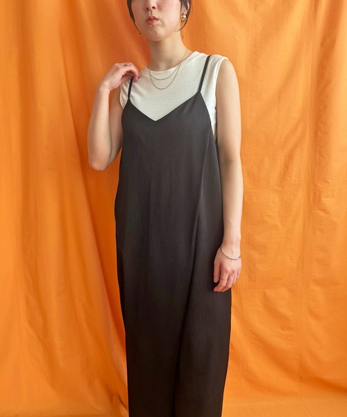 「LHELBIE」 オーバーオール M ブラック レディース_画像8