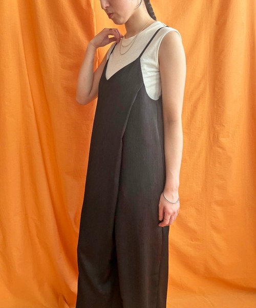 「LHELBIE」 オーバーオール M ブラック レディース_画像9