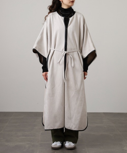 FUNALIVE（ファンアライブ） ポンチョ スエードパイピングポンチョ