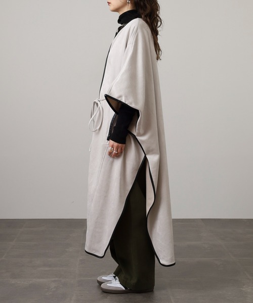 FUNALIVE（ファンアライブ） ポンチョ スエードパイピングポンチョ