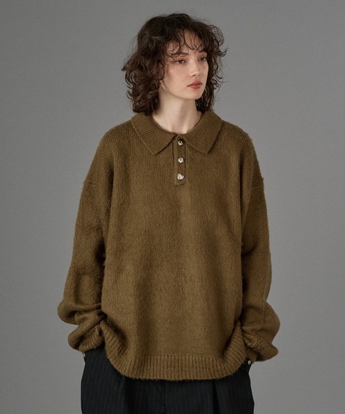 ONCILY（オンシェリー） セーター ニット SILVER BUTTON SHAGGY KNIT