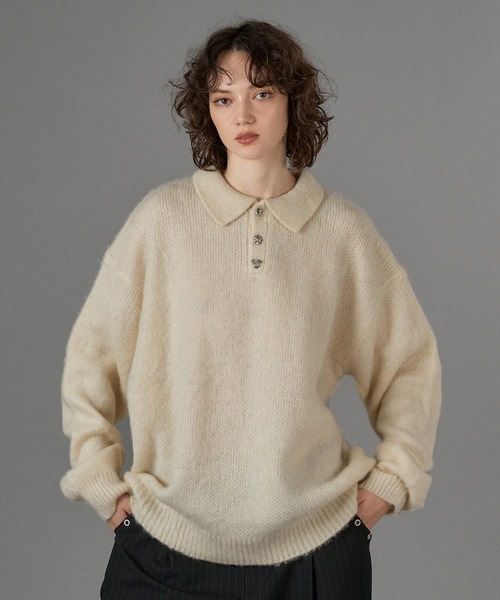 ONCILY（オンシェリー） セーター ニット SILVER BUTTON SHAGGY KNIT