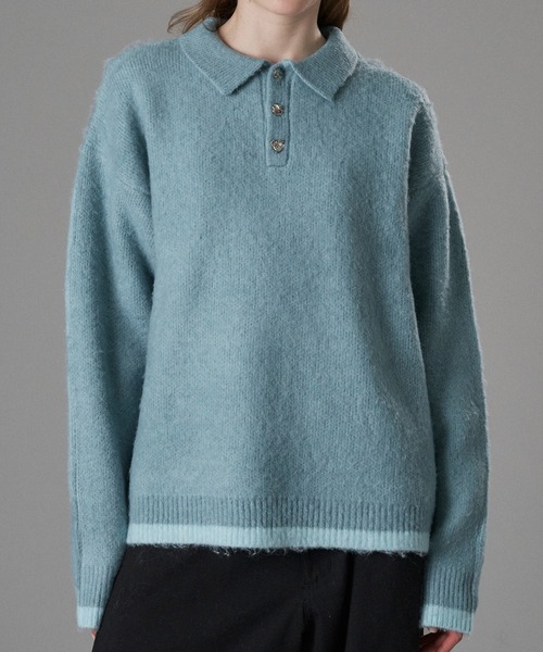 ONCILY（オンシェリー） セーター ニット SILVER BUTTON SHAGGY KNIT