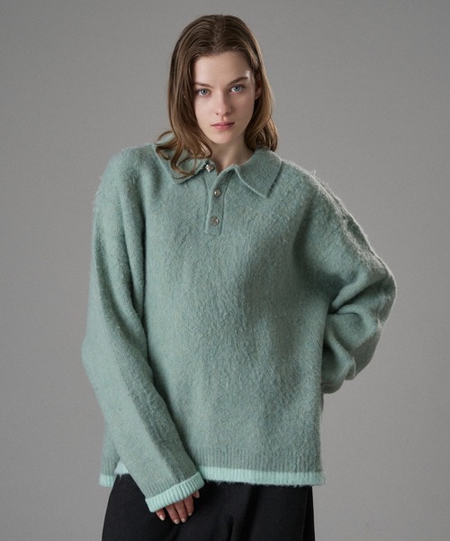 ONCILY（オンシェリー） セーター ニット SILVER BUTTON SHAGGY KNIT