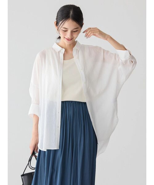 「AMERICAN HOLIC」 ドルマンスリーブシャツ M ネイビー レディース_画像3