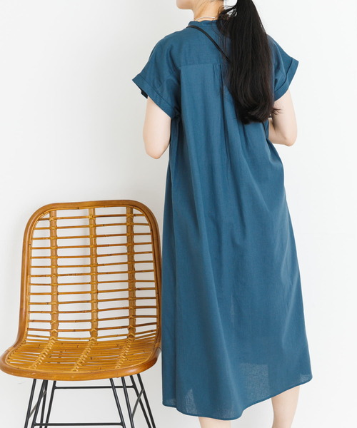 「UR Lab.」 半袖ワンピース FREE ネイビー レディース_画像4