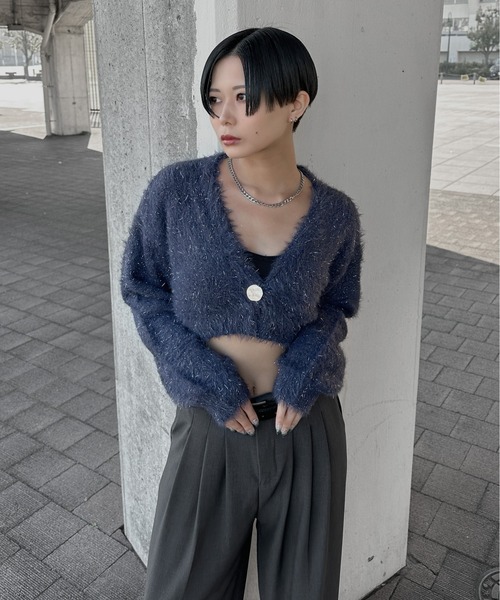 LVEU.（ラブユ） カーディガン 「LVEU.」ラメシャギーニット
