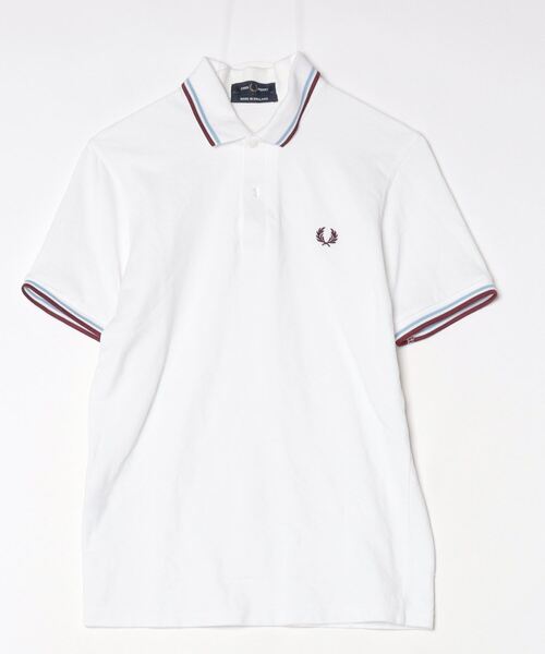 「FRED PERRY」 半袖ポロシャツ 38 ホワイト メンズ