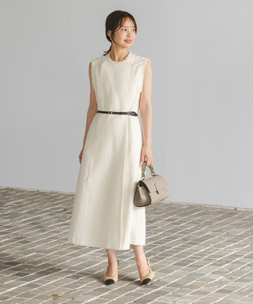 NOBLE（ノーブル） ノースリーブワンピース FREE ホワイト レディース