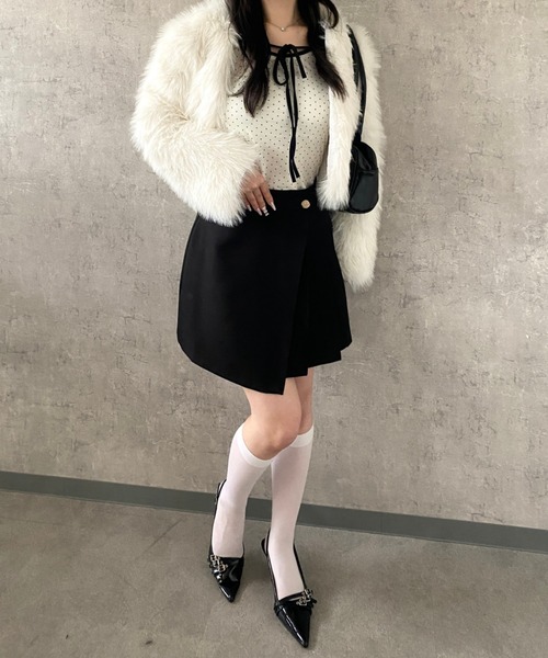 Mejoul スカート 「2026春夏新作」「インパン付き」ハイウエストラップ