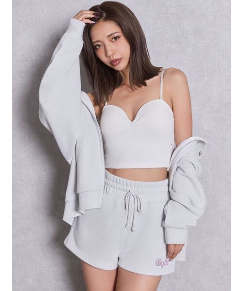 GYDA（ジェイダ） カップ付き キャミソール ショルダーストラップリブ