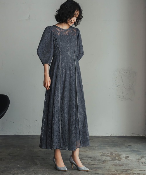GIRL DRESS FOR NOW 「GIRL」 7分袖ワンピース L ブラック レディース