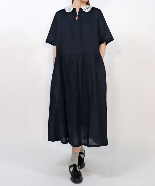 haupia（ハウピア） シャツワンピース MEDIUM ネイビー レディース