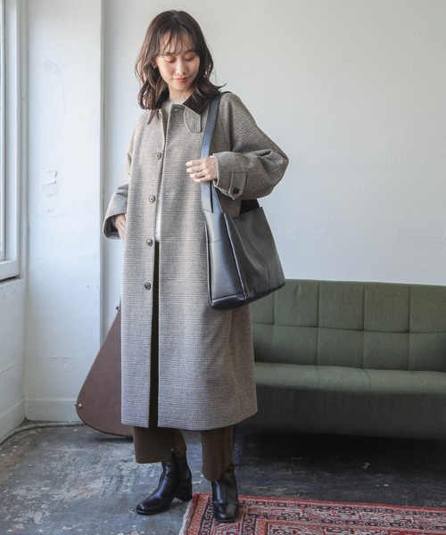 niko and…（ニコアンド） ステンカラーコート LONG グレー レディース