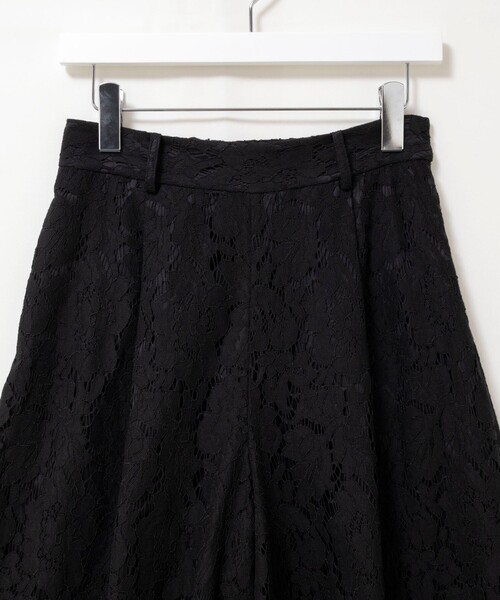 パンツ クロップドワイドレースパンツ レディースの画像