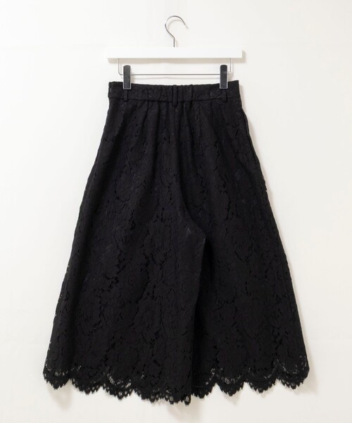 パンツ クロップドワイドレースパンツ レディースの画像