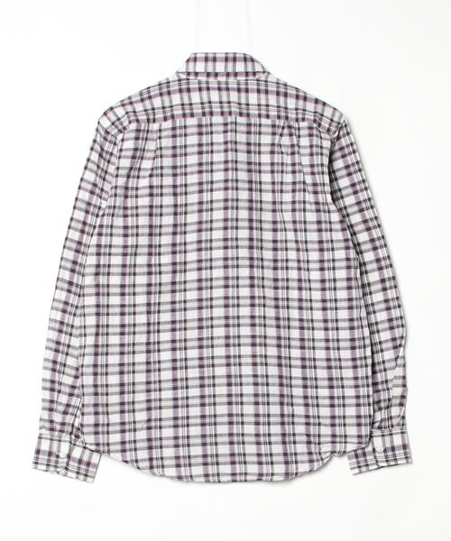 「madras」 チェック柄長袖シャツ M ホワイト メンズ_画像2