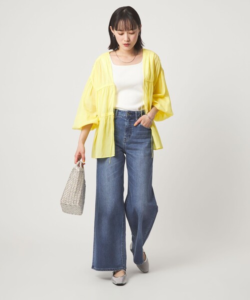 ワイドパンツ ジーンズ デニム デニムパンツ 「別注」「Healthy DENIM」ワイド フレア デニム パンツ レディースの画像